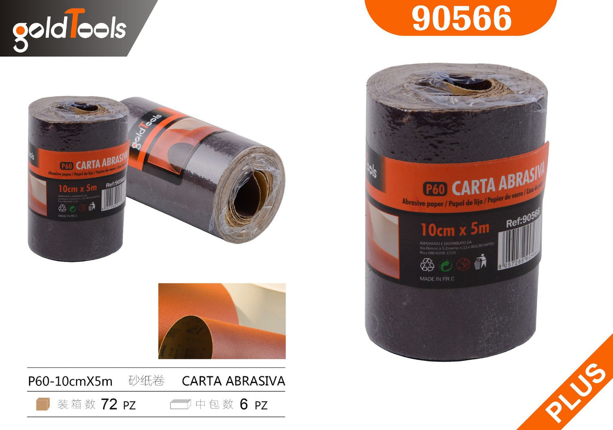 Carta abrasiva in rotolo P60, 10 cm × 5 m