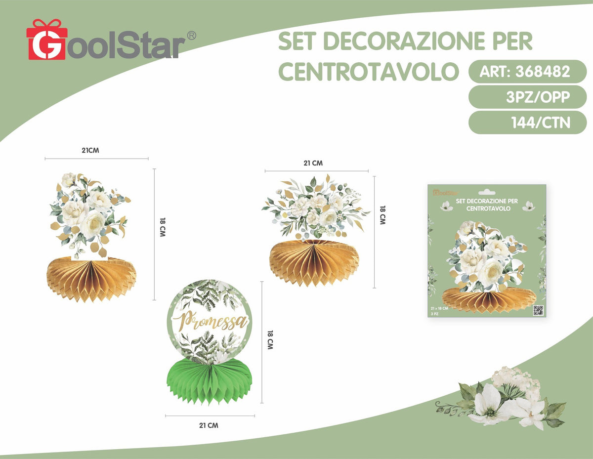Set di decorazioni a nido d’ape per centrotavola