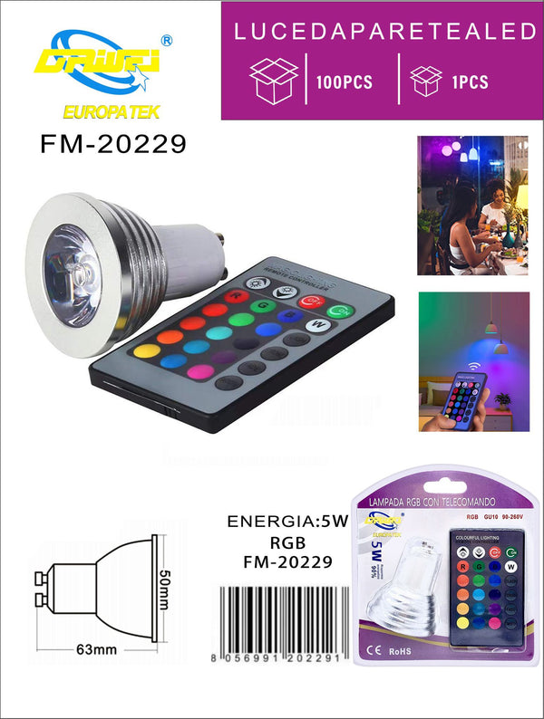 Lampadina GU10 RGB — 5 W, GU10