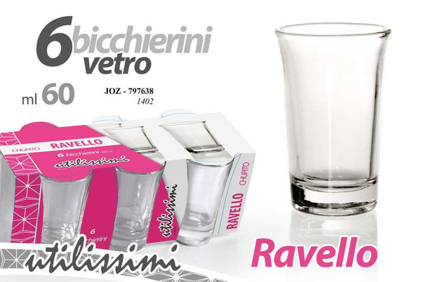 Set di 6 bicchierini Ravello, 60 ml