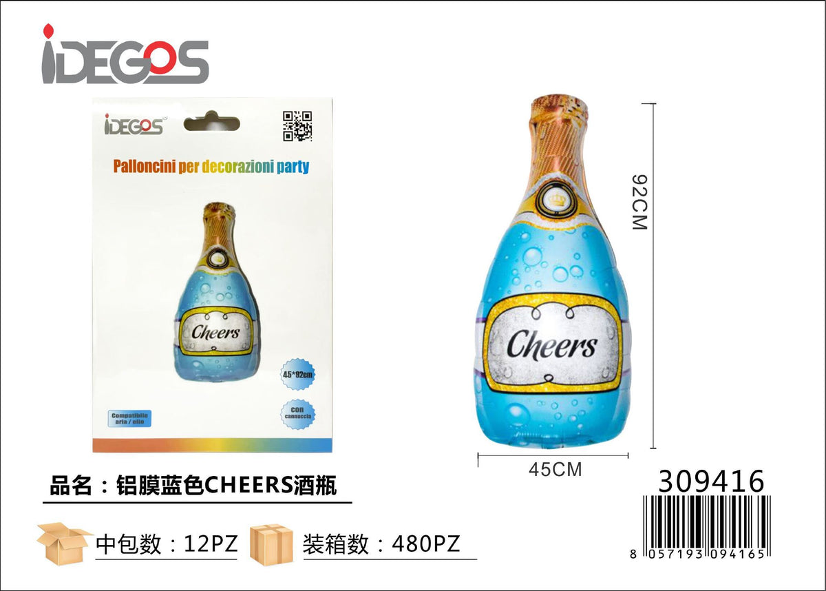 Palloncino foil Bottiglia Cheers