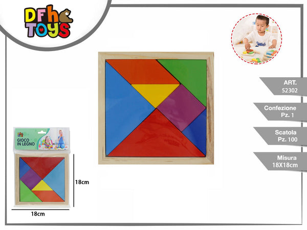 Puzzle tangram, 18 × 18 cm