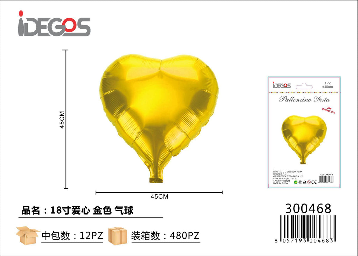 Palloncino foil a cuore, 45 cm