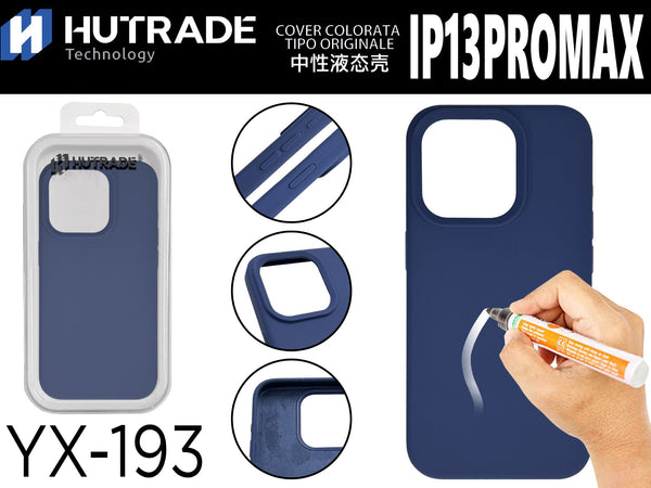 YX-193 COVER COLORATA IN GOMMA IP13PROMAX BLU SCURO