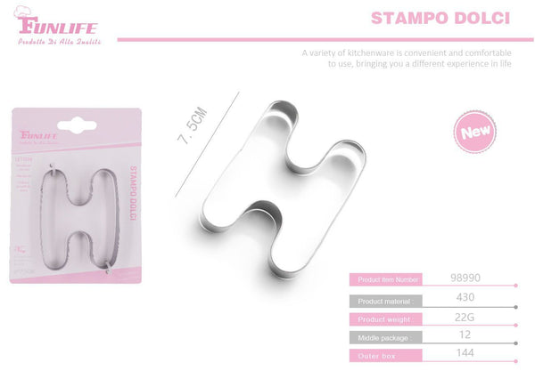Stampo per biscotti a forma di lettera H
