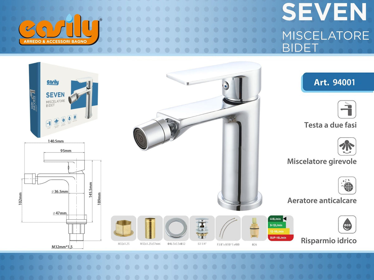 Miscelatore monocomando per bidet Seven