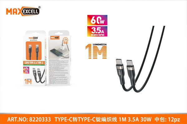 Cavo TYPE-C a TYPE-C 1M 3.5A 30W