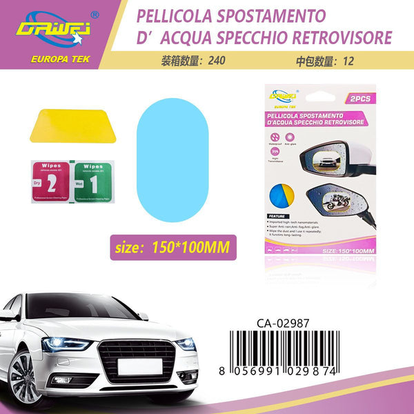 Pellicola antipioggia per specchietto retrovisore
