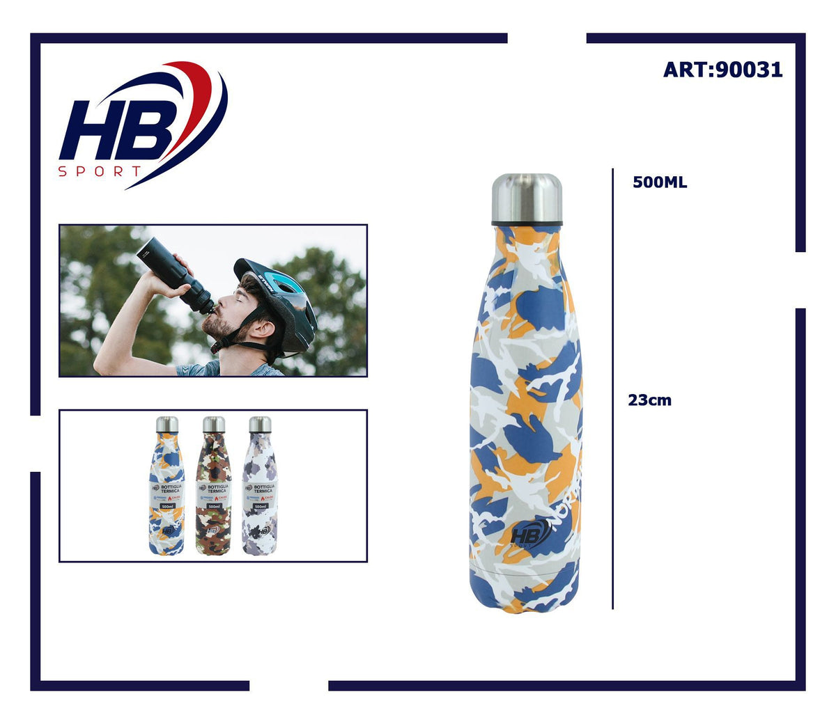 Bottiglia termica con motivo mimetico, 500 ml