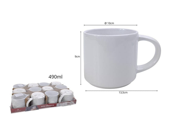 LA BOLATA TAZZA IN CERAMICA BIANCA 490ML