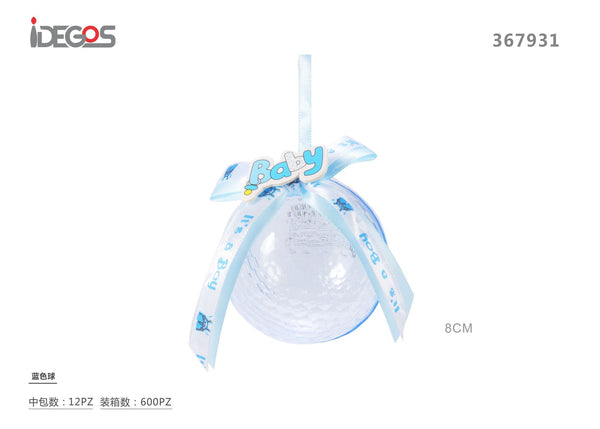 Sfera decorativa in PVC celeste