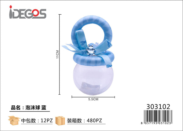 Sfera decorativa con ciuccio, celeste