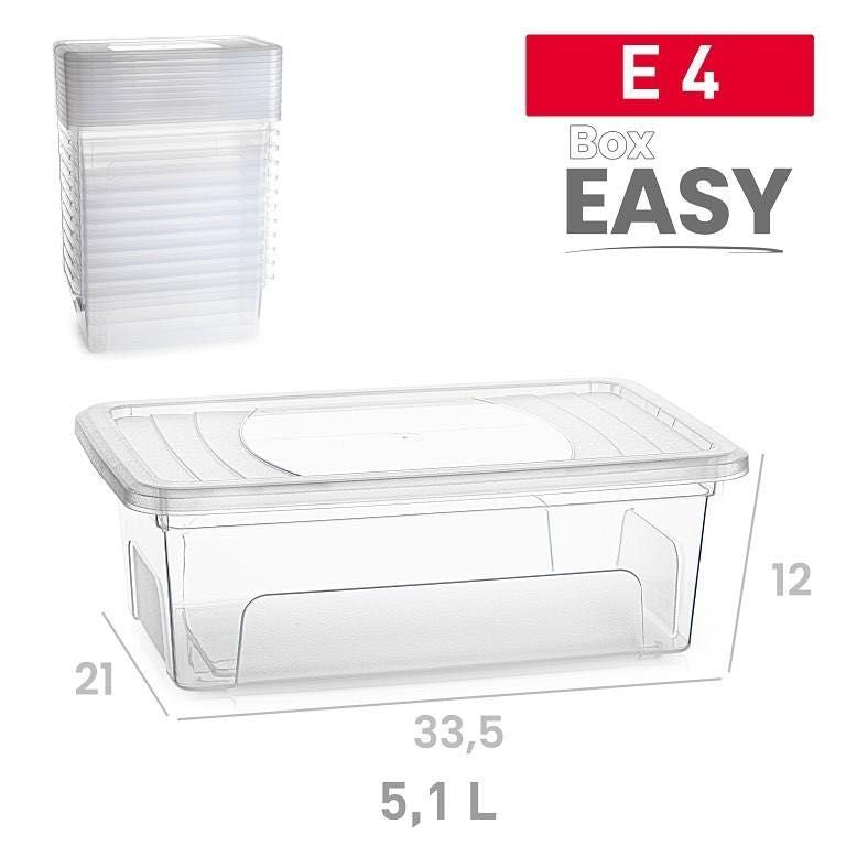 SCATOLA EASY 5.1L E4 PLASTICA TRASPARENTE 21X33.5X12CM
