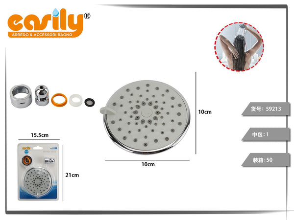 Soffione doccia rotondo da 10 cm con levetta laterale