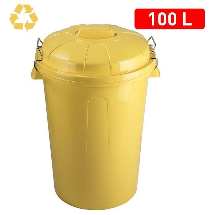 BIDONE 100LT 54X50X76CM GIALLO