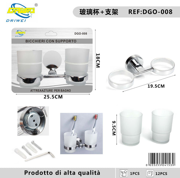 Bicchiere con supporto per bagno