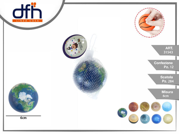Pallina da gioco con motivi dei pianeti, 6 cm