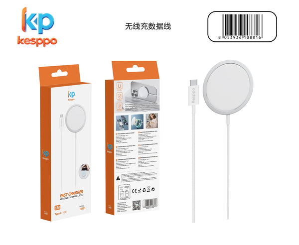 Caricatore magnetico per iPhone, 15 W, USB-C e cavo da 1 m