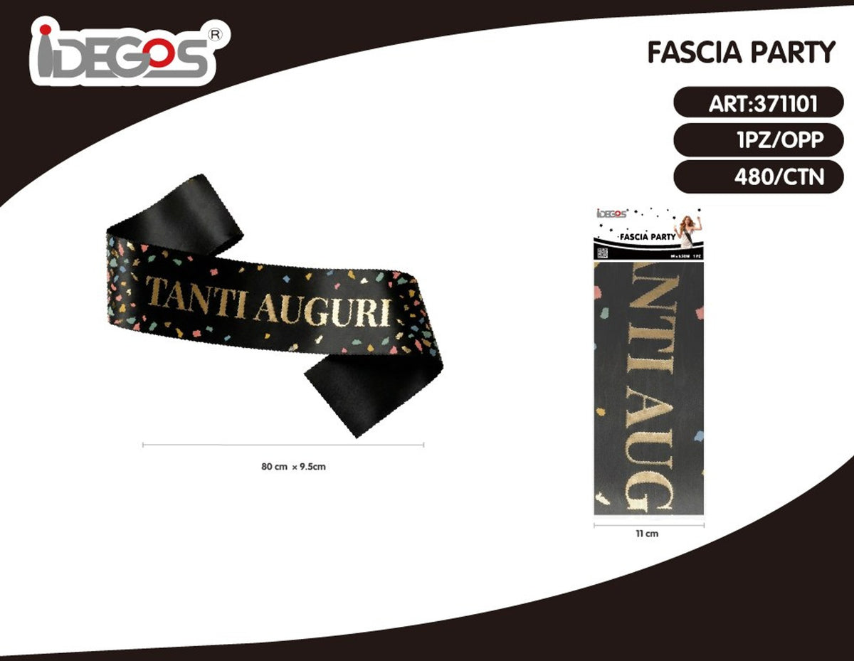 Fascia Tanti Auguri con stampa oro
