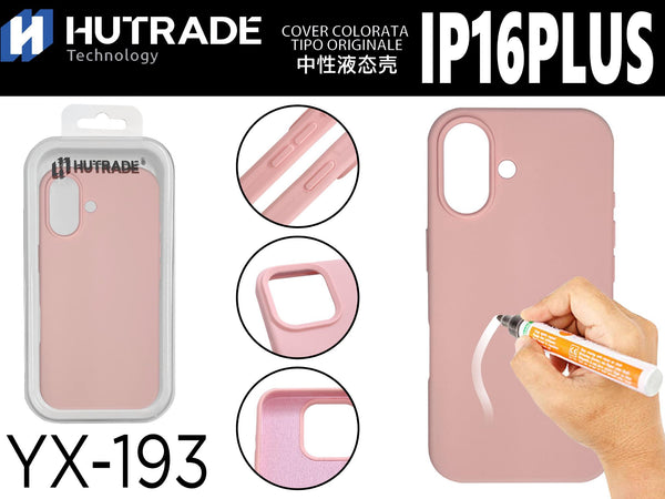 YX-193 COVER COLORATA IN GOMMA IP16 PLUS ROSA