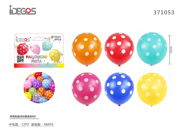 Palloncini colorati a pois, 6 pezzi