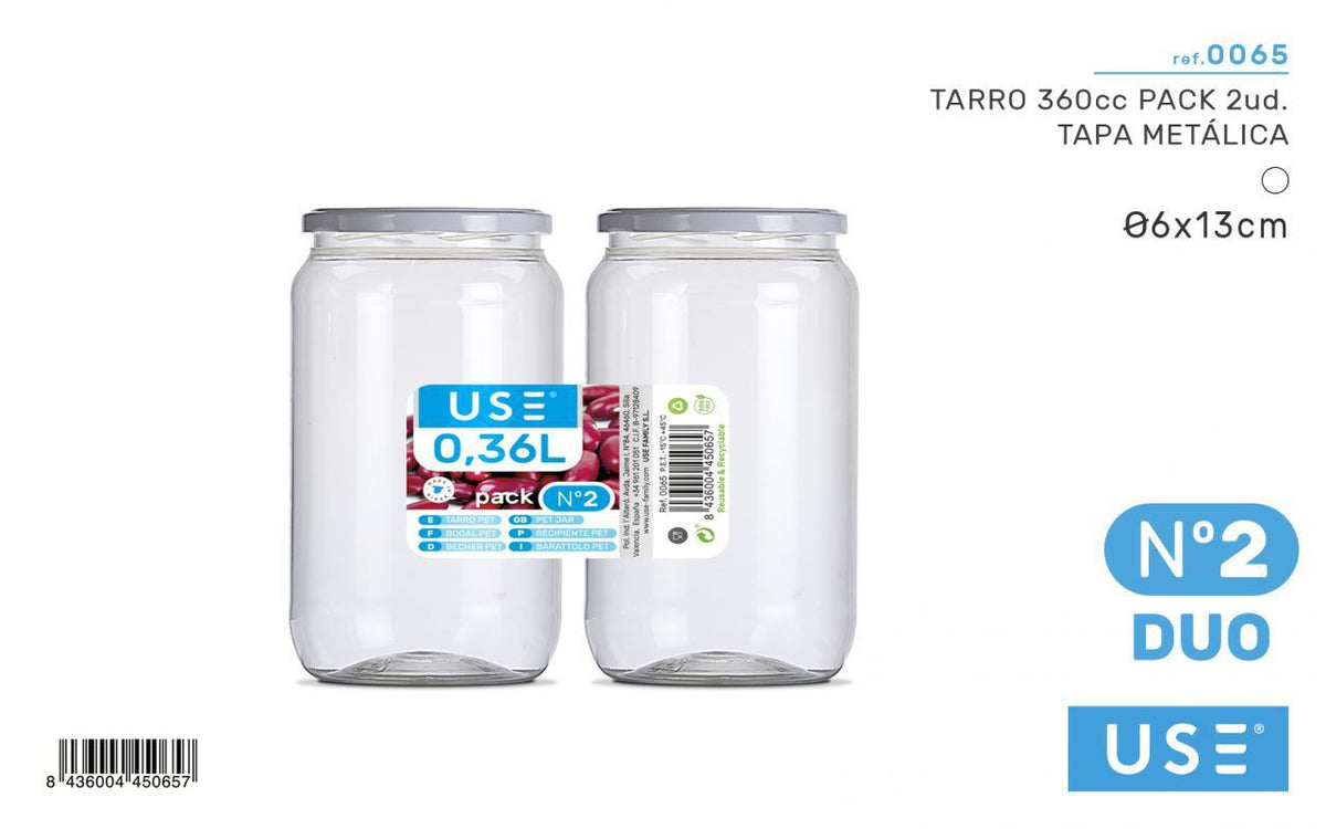 USE 065 N2 2PZ BARATTOLI PLASTICA