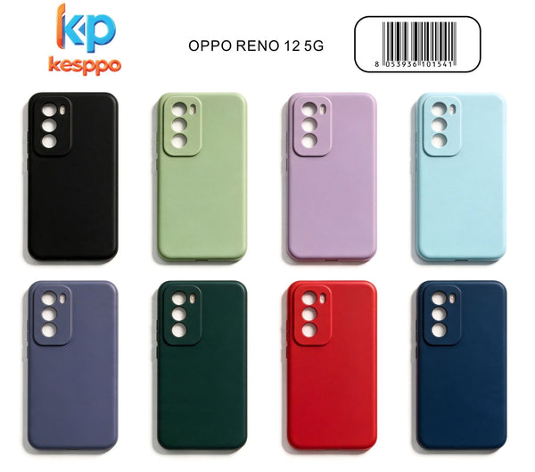 Custodia per OPPO RENO 12 5G – a tinta unita, in silicone, con aperture sagomate