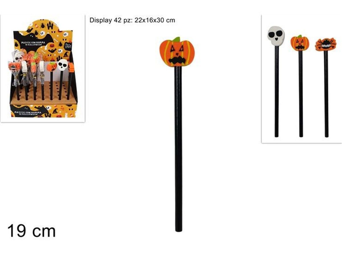 Matita con gomma a soggetto Halloween, 19 cm