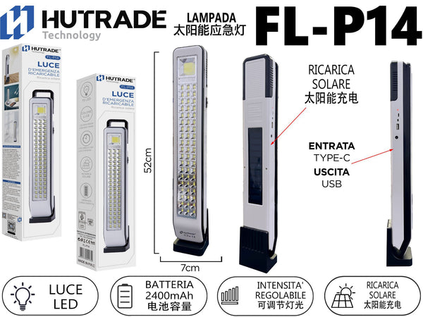 Lampada di emergenza solare HUTRADE FL-P14–FL-P15