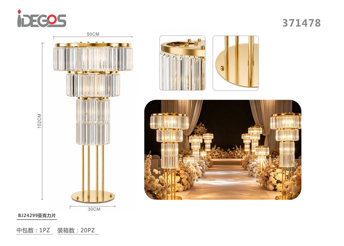 Lampada decorativa BJ24299 con pendenti acrilici, 102 cm