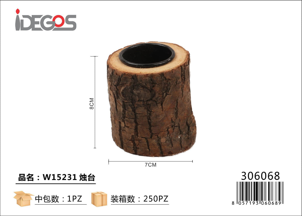 Portacandele in legno, modello W15231