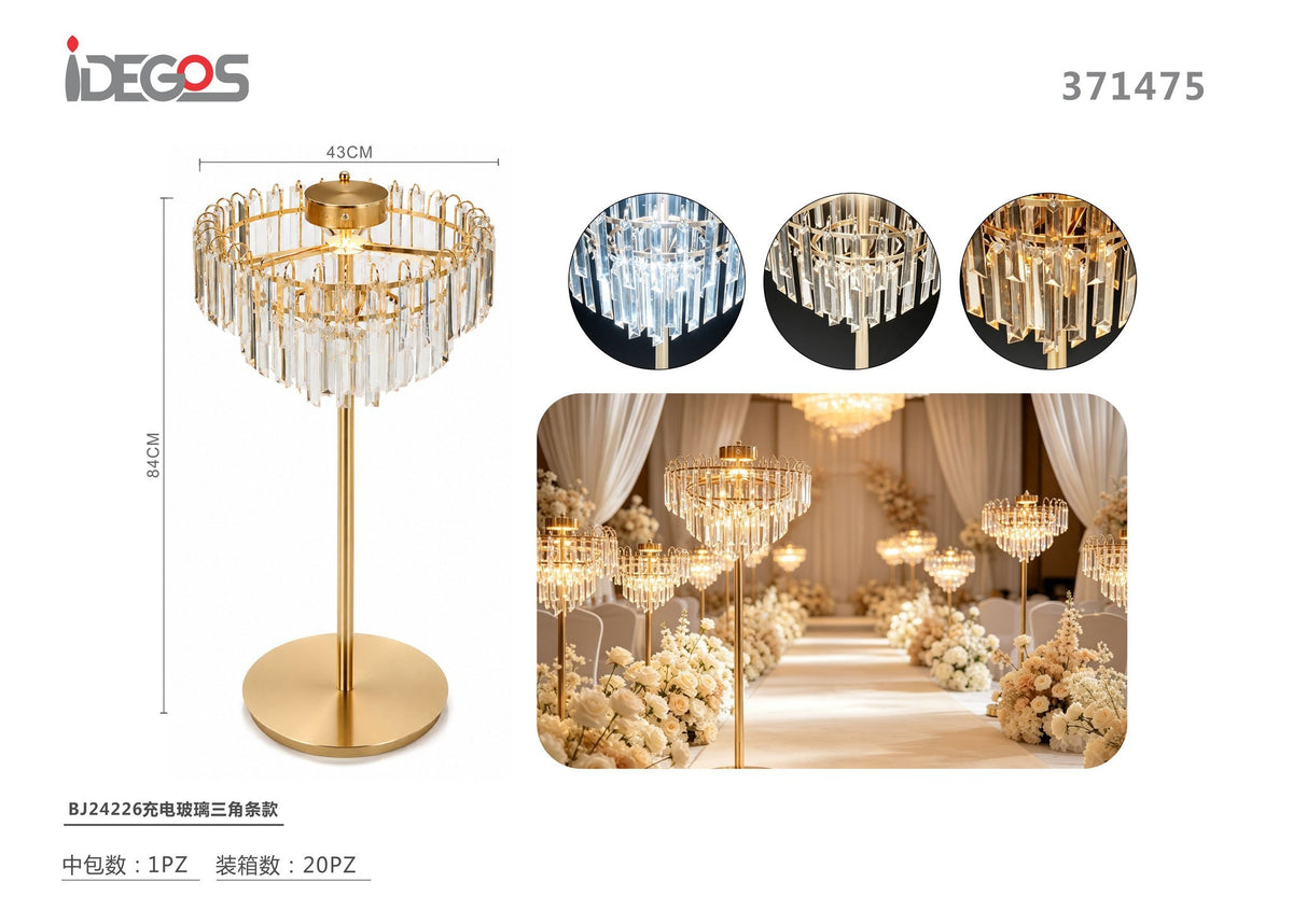 Lampada ricaricabile BJ24226 con prismi in vetro, 84 cm