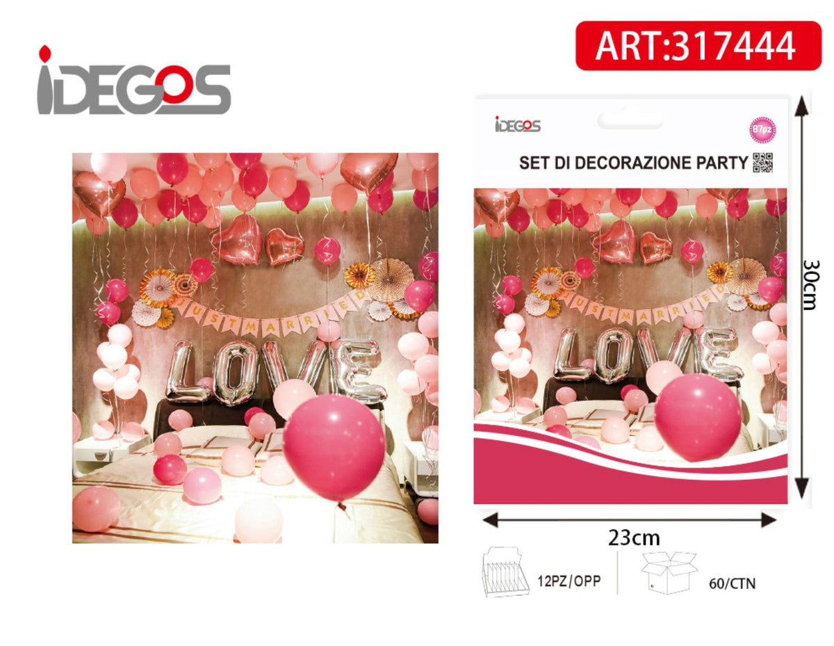 Kit di palloncini sorpresa love rosa
