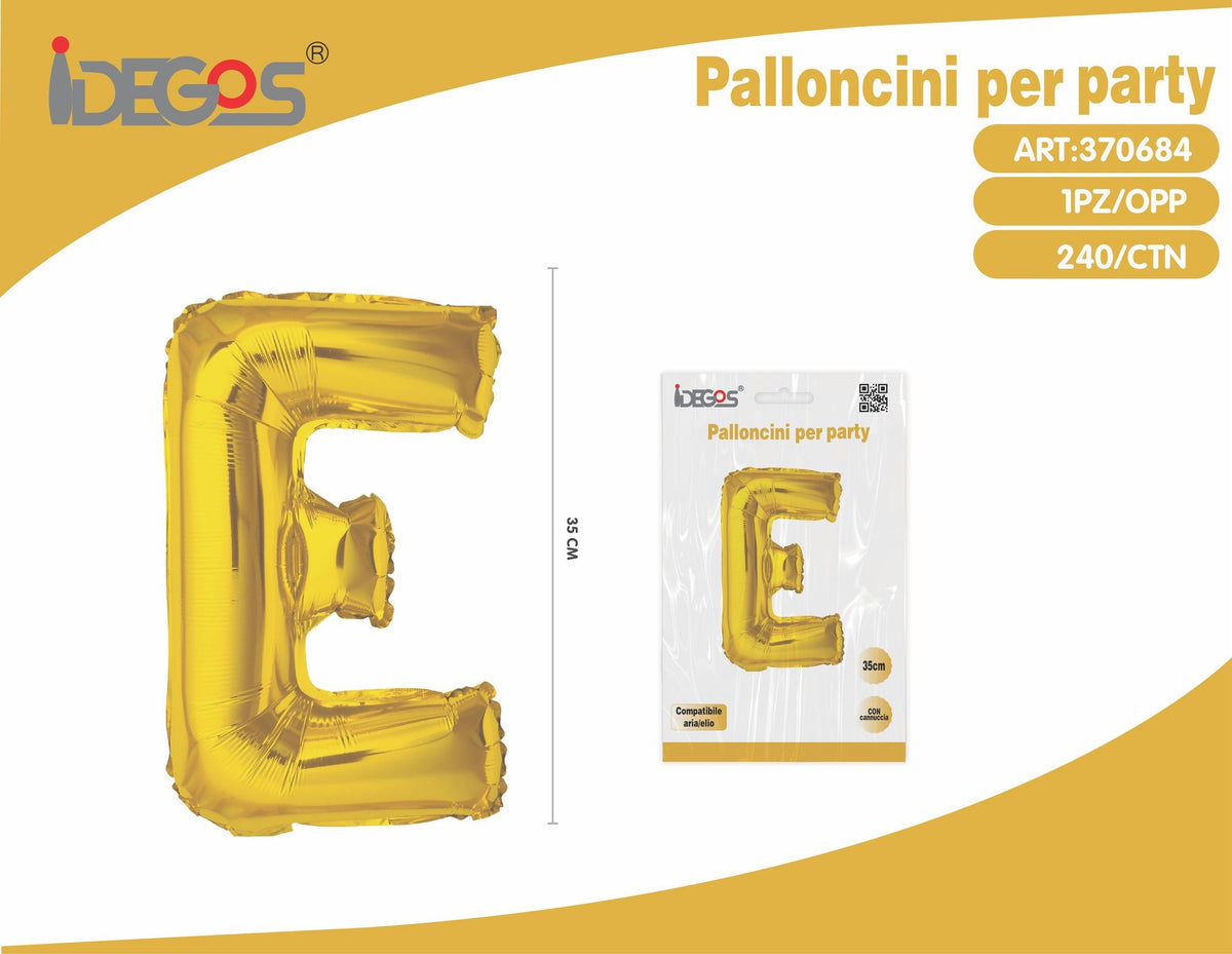 Palloncino Lettera E Oro 35cm