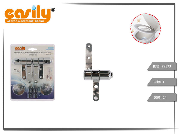 Set di cerniere ammortizzate per sedile WC con bracci allineati