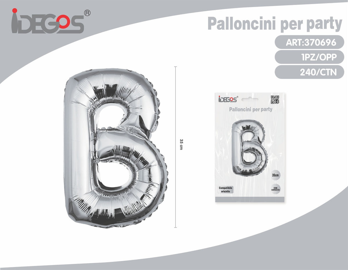 Palloncino Lettera B 35cm Argento
