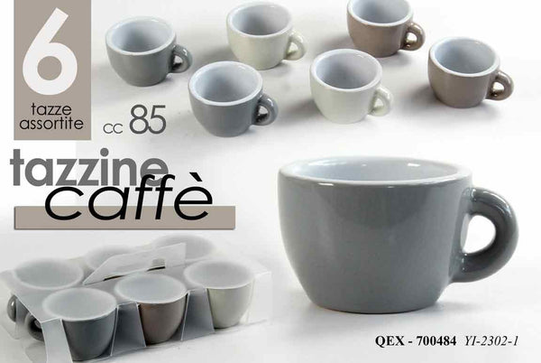 Tazzina da caffè YI-2302-1, 85 cc, confezione da 6 pezzi