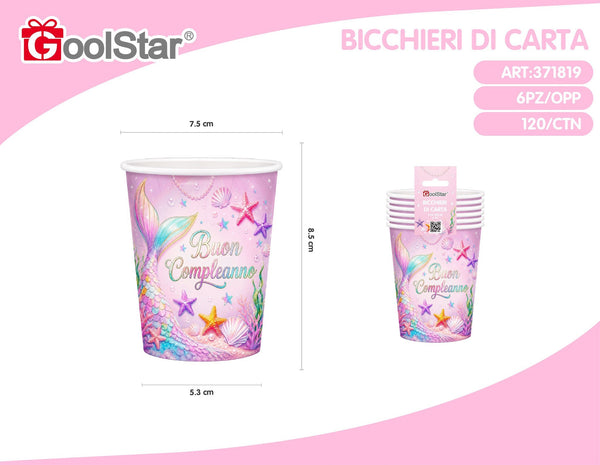Bicchiere carta sirena