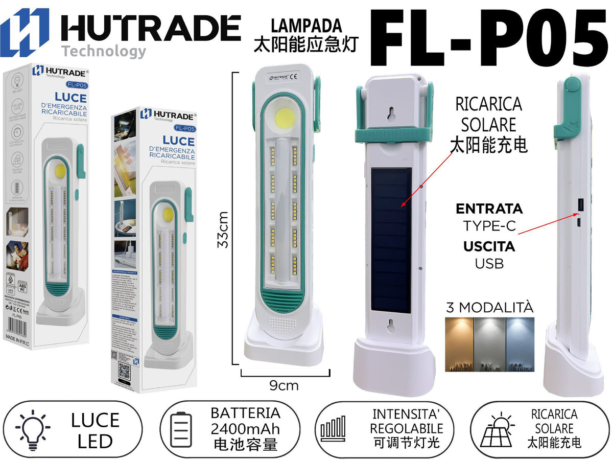 Lampada di emergenza solare HUTRADE serie FL-P05–FL-P08