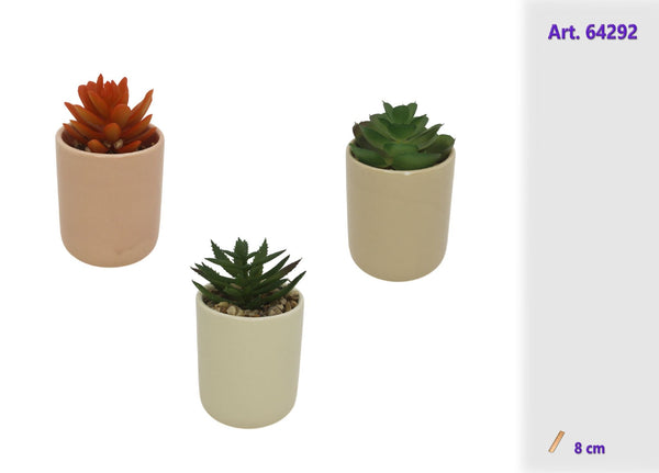 Pianta decorativa in vasetto di ceramica, 8 cm