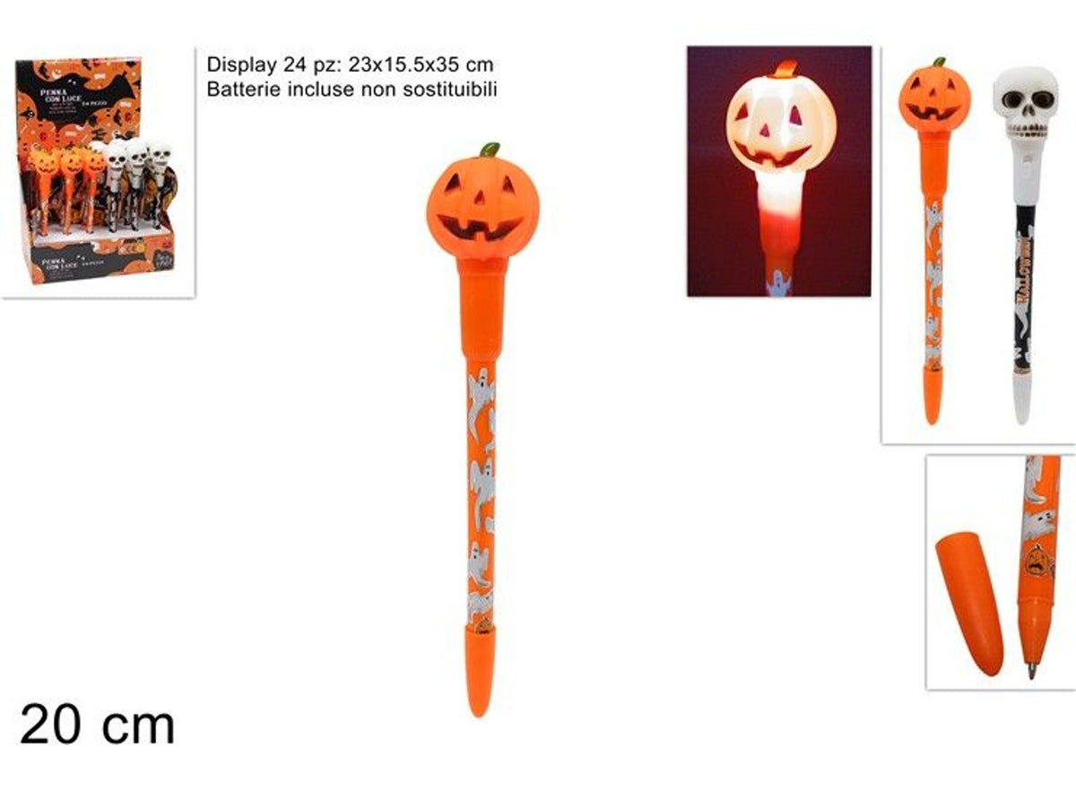Penna luminosa con soggetti Halloween, 20 cm