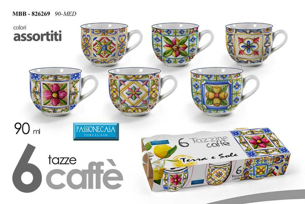 Tazzina da caffè 90-MED, 90 cc, confezione da 6 pezzi