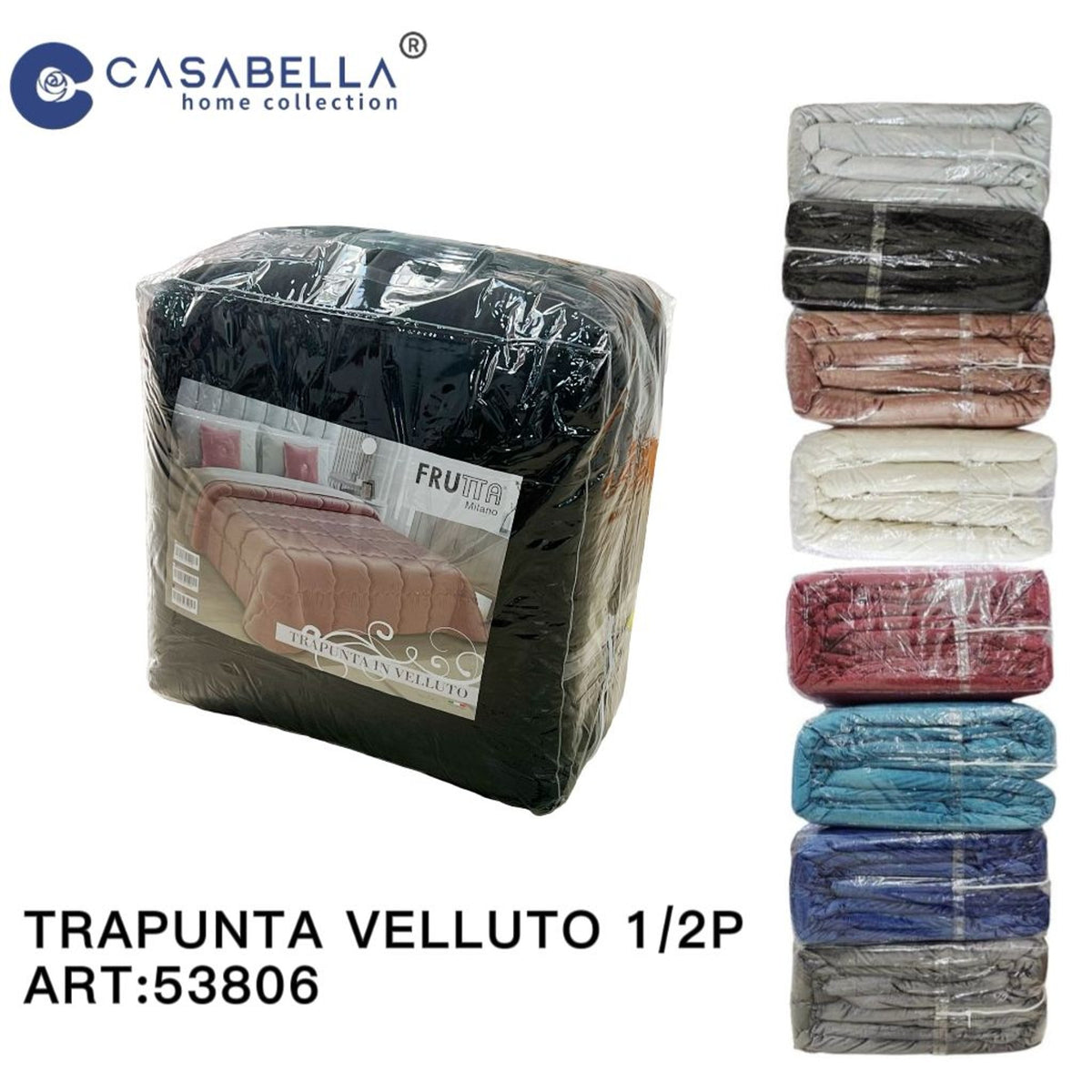 Trapunta Velluto 1/2P Frutta