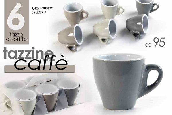 Tazzina da caffè YI-2303-1, 95 cc, confezione da 6 pezzi