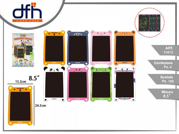 Tavoletta da scrittura LCD con sagome animali, 8,5 pollici