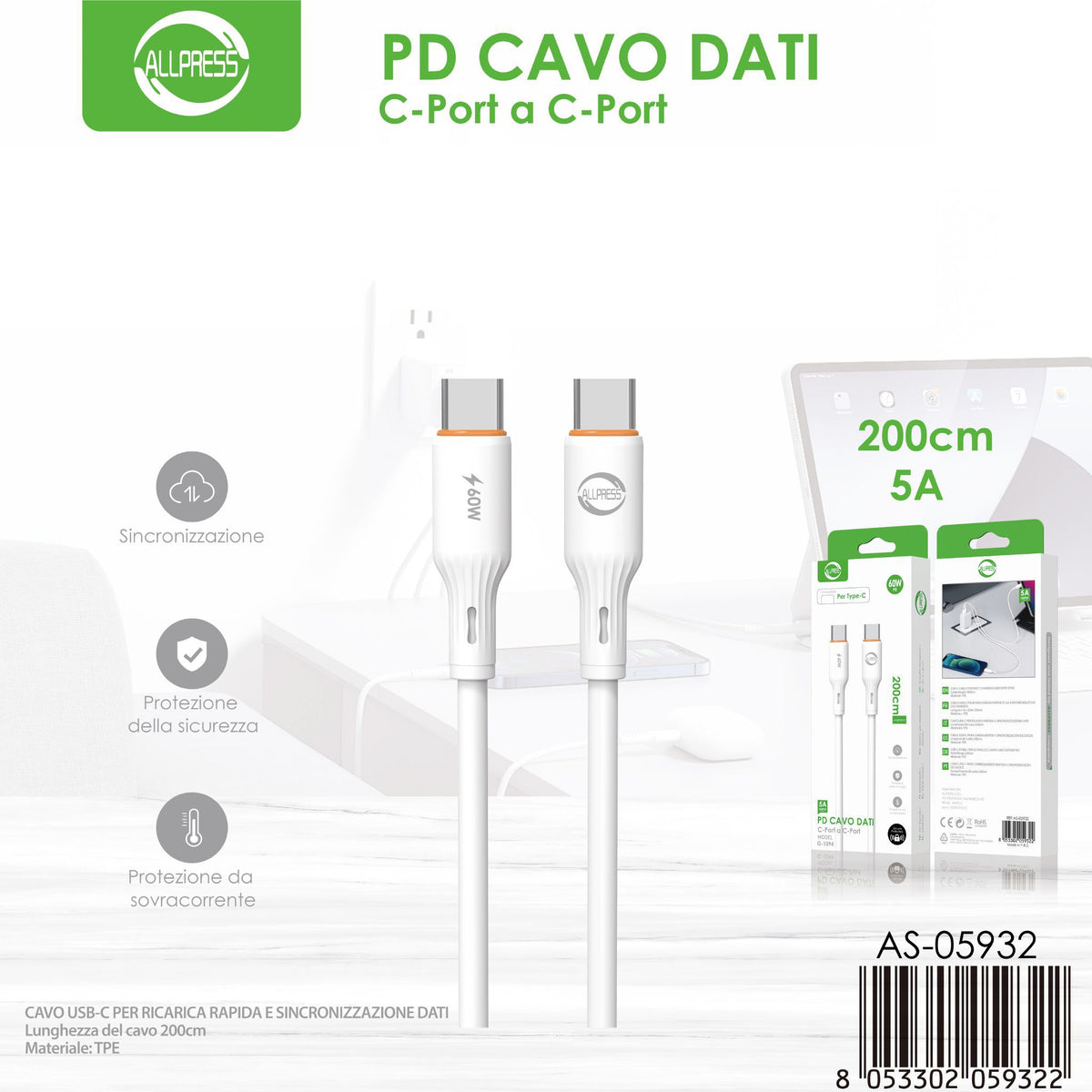 Cavo dati USB-C — 60 W