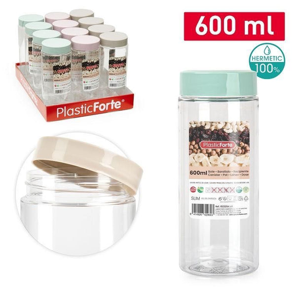 BARATTOLO MONTECARLO SLIM 600ML PLASTICA 7.2X7.2X18CM