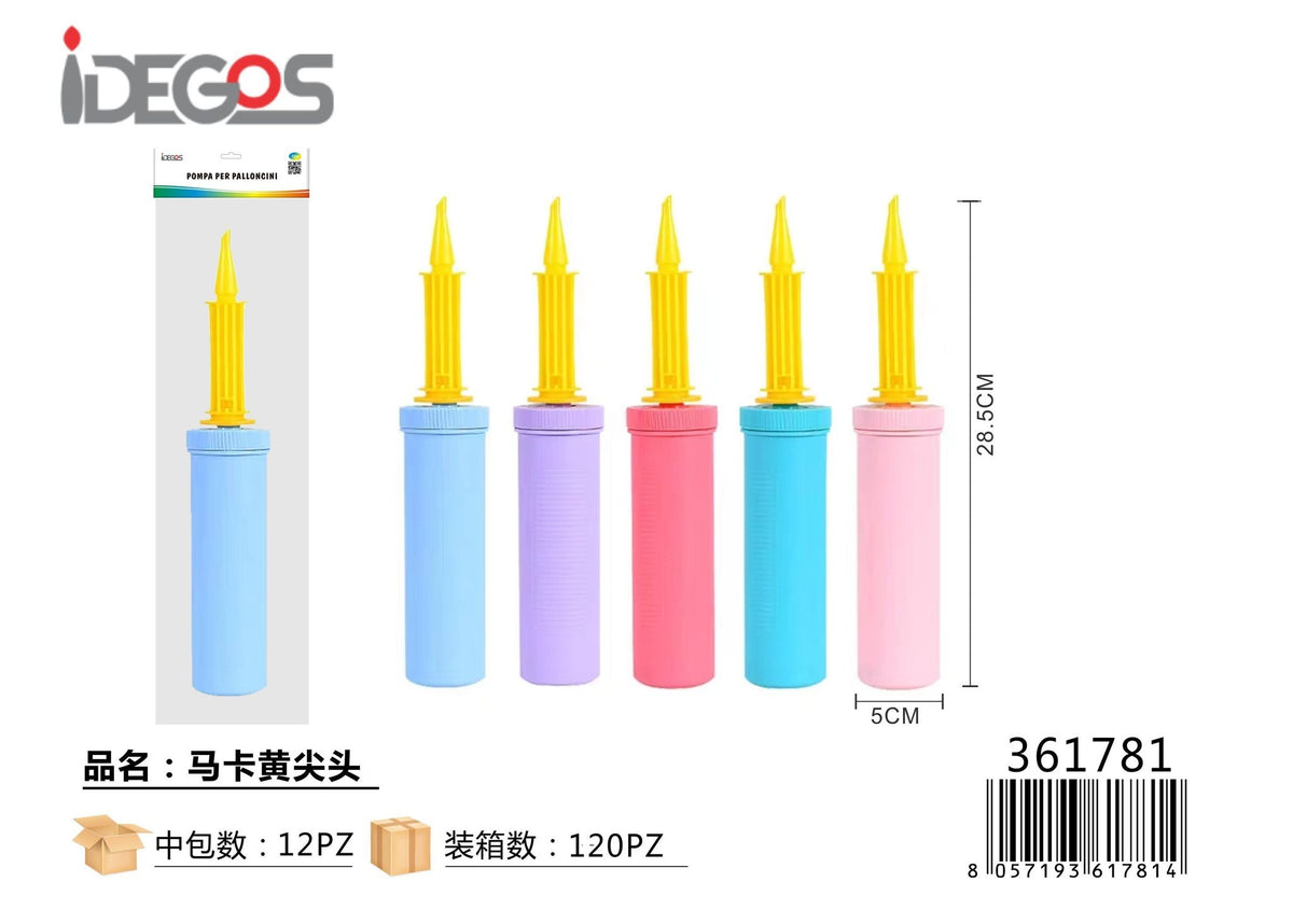 Gonfiatore con punta per palloncini, colori macaron