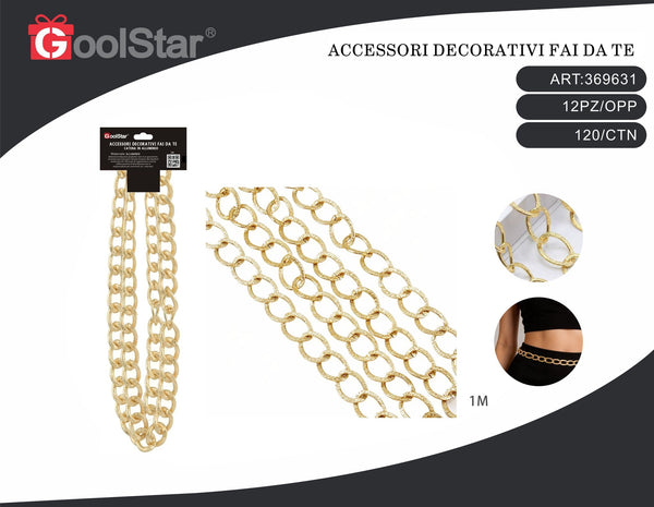 Catena decorativa GoolStar FY851 in alluminio, oro, 1 m