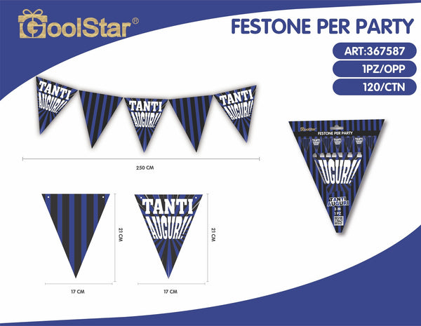 Bandierine triangolari blu nero